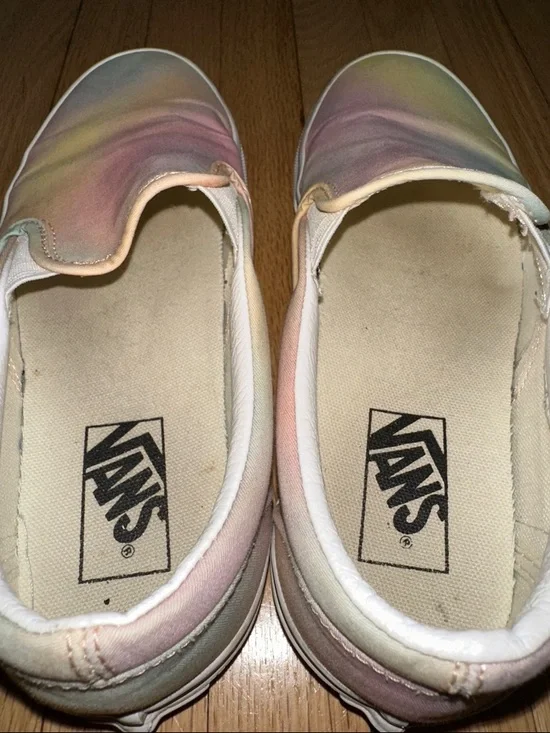 Lot of 2 pairs of Vans slip-ons, Galaxy & Pastel Tie-Dye 6.5 men’s / 8 women’s - Picture 8 of 15